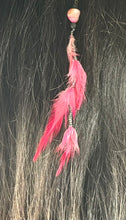 Load image into Gallery viewer, Feather Hair Xtension 60 Coral &amp; Seed Beads (4 Feathers)