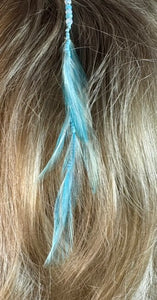 Feather Hair Xtension 57 Crystals Seed Beads (6 Feathers)