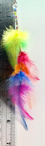Feather Hair Xtension 58 Crystal Seed Beads (6 Feathers)