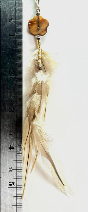 Feather Hair Xtension 59 Gemstone Beads Seed Beads (5 Feathers)