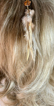 Load image into Gallery viewer, Feather Hair Xtension 59 Gemstone Beads Seed Beads (5 Feathers)