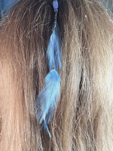 Feather Hair Xtension 60 Gemstone Beads Seed Beads (6 Feathers)