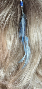 Feather Hair Xtension 60 Gemstone Beads Seed Beads (6 Feathers)