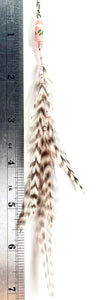 Feather Hair Xtension 61 Ceramic Bead Seed Beads (8 Feathers)