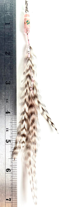 Feather Hair Xtension 61 Ceramic Bead Seed Beads (8 Feathers)