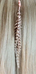Feather Hair Xtension 61 Ceramic Bead Seed Beads (8 Feathers)