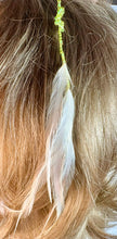 Load image into Gallery viewer, Feather Hair Xtension 62 Knotted Seed Beads (5 Feathers)