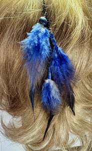 Feather Hair Xtension 63 Multiple Gemstones Chained (3 Feathers)