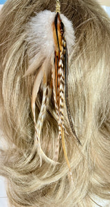 Feather Hair Xtension 64 Seed Beads (9 Feathers)