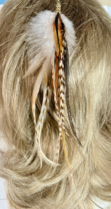 Feather Hair Xtension 64 Seed Beads (9 Feathers)