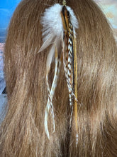 Load image into Gallery viewer, Feather Hair Xtension 64 Seed Beads (9 Feathers)