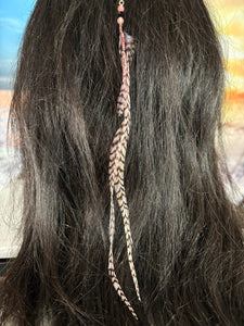 Feather Hair Xtension 65 Crystals Seed Beads (3 Feathers)