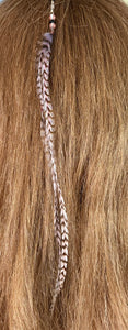Feather Hair Xtension 65 Crystals Seed Beads (3 Feathers)