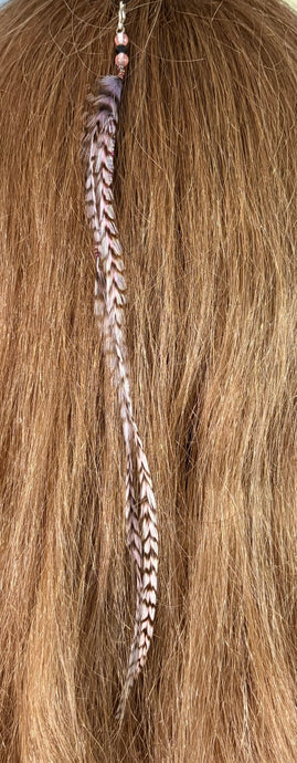 Feather Hair Xtension 65 Crystals Seed Beads (3 Feathers)