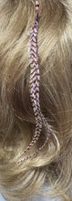Load image into Gallery viewer, Feather Hair Xtension 65 Crystals Seed Beads (3 Feathers)