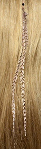 Feather Hair Xtension 65 Crystals Seed Beads (3 Feathers)