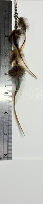 Feather Hair Xtension 66 Crystals Seed Beads (4 Feathers)