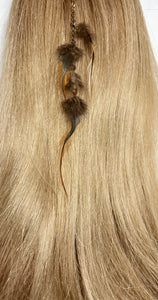 Feather Hair Xtension 66 Crystals Seed Beads (4 Feathers)