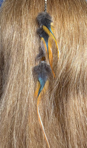 Feather Hair Xtension 66 Crystals Seed Beads (4 Feathers)