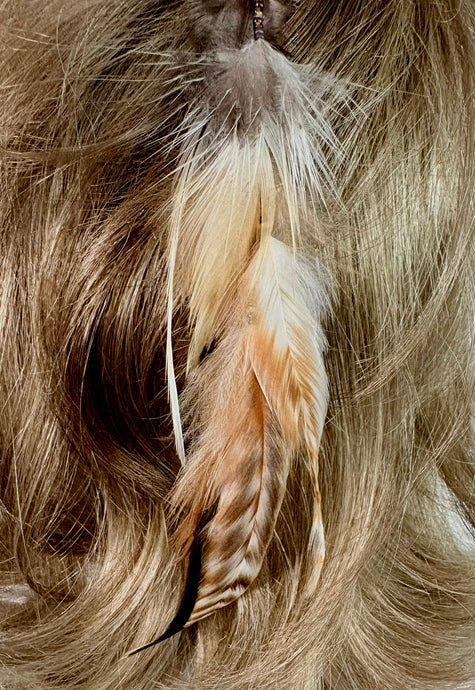 Feather Hair Xtension 67 Seed Beads (7 Feathers)