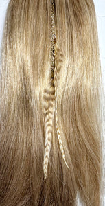 Feather Hair Xtension 68 Multiple Gemstones Chained (3 Feathers)