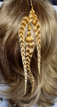 Load image into Gallery viewer, Feather Hair Xtension 68 Multiple Gemstones Chained (3 Feathers)