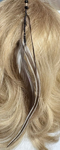 Feather Hair Xtension 69 Crystals Seed Beads (4 Feathers)