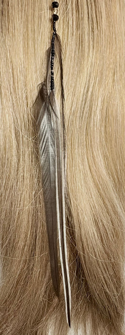 Feather Hair Xtension 69 Crystals Seed Beads (4 Feathers)