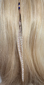 Feather Hair Xtension 70 Crystals Seed Beads (4 Feathers)