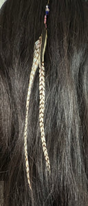 Feather Hair Xtension 70 Crystals Seed Beads (4 Feathers)