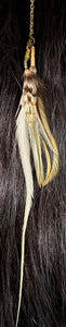 Feather Hair Xtension 71 Gemstones,Chained Crystals Seed Beads (5 Feathers)