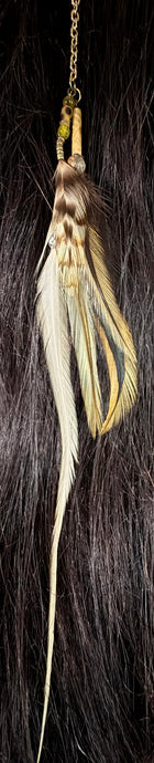Feather Hair Xtension 71 Gemstones,Chained Crystals Seed Beads (5 Feathers)