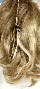 Feather Hair Xtension 71 Gemstones,Chained Crystals Seed Beads (5 Feathers)