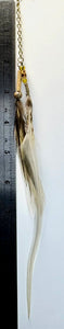 Feather Hair Xtension 71 Gemstones,Chained Crystals Seed Beads (5 Feathers)