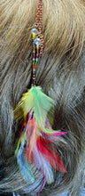 Load image into Gallery viewer, Feather Hair Xtension 72 Chained Crystals Seed Beads (10 Feathers)