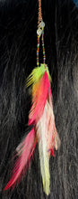 Load image into Gallery viewer, Feather Hair Xtension 72 Chained Crystals Seed Beads (10 Feathers)