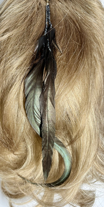 Feather Hair Xtension 73 Seed Beads (4 Feathers)