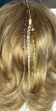 Load image into Gallery viewer, Feather Hair Xtension 75 Multiple Gemstone Chained (3 Feathers)