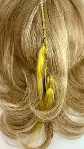 Feather Hair Xtension 77 Chained Seed Beads (5 Feathers)