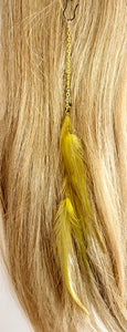 Feather Hair Xtension 77 Chained Seed Beads (5 Feathers)