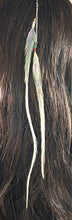 Load image into Gallery viewer, Feather Hair Xtension 79 Crystal Chained (2 Rainbow Feathers)