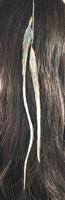 Feather Hair Xtension 79 Crystal Chained (2 Rainbow Feathers)