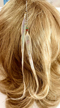 Load image into Gallery viewer, Feather Hair Xtension 79 Crystal Chained (2 Rainbow Feathers)