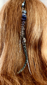 Feather Hair Xtension 80 Gemstones Crystal Chained (5 Feathers)