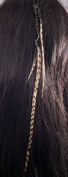 Feather Hair Xtension 83 Crystal Seed Beads (5 Feathers)