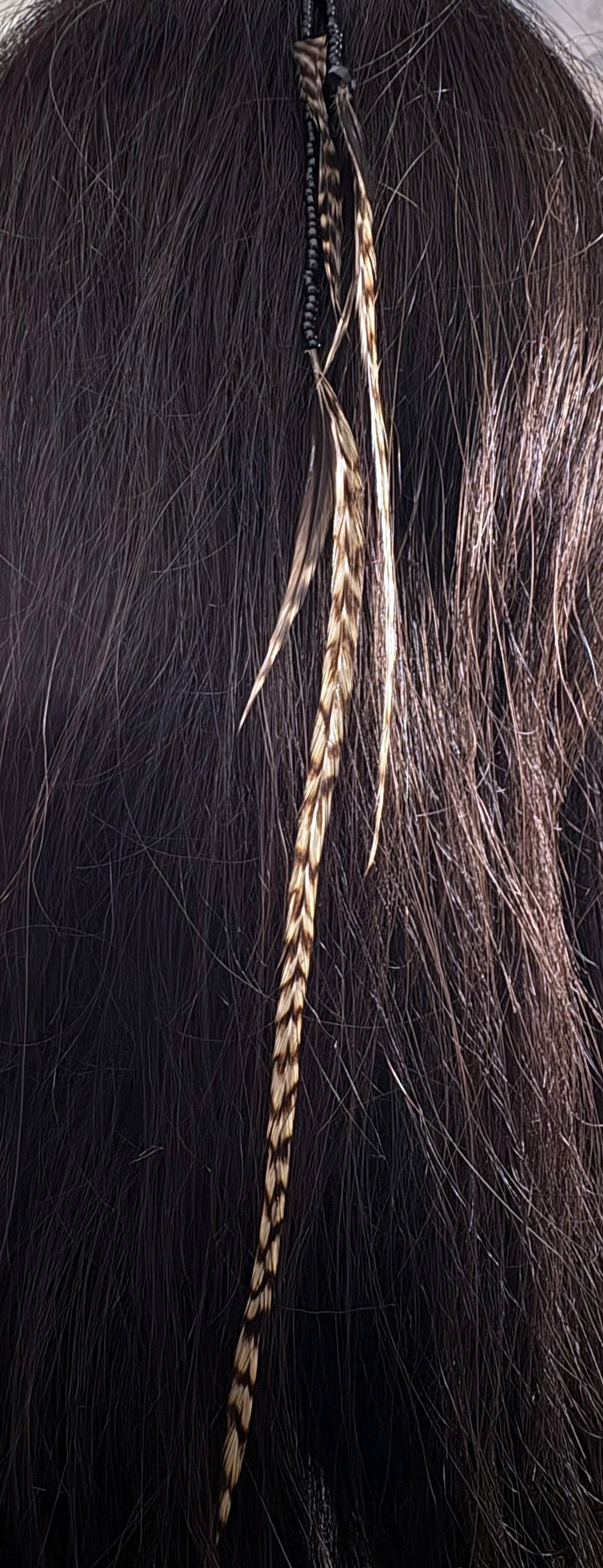 Feather Hair Xtension 83 Crystal Seed Beads (5 Feathers)