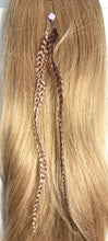 Load image into Gallery viewer, Feather Hair Xtension 84 Natural Beads Crystals Chained (4 Feathers)