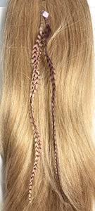 Feather Hair Xtension 84 Natural Beads Crystals Chained (4 Feathers)