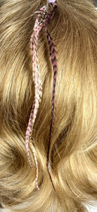 Feather Hair Xtension 84 Natural Beads Crystals Chained (4 Feathers)