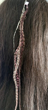 Load image into Gallery viewer, Feather Hair Xtension 84 Natural Beads Crystals Chained (4 Feathers)